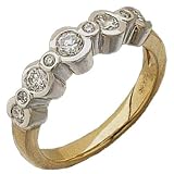 1/2Ct.T.W. Round Brilliant Cut Diamonds, 14K Two Tone Gold. Two Tone Diamond Fashion Ring