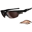 Oakley Fast Jacket Adult Asian Fit Polarized Sport Lifestyle Sunglasses w/ Free B&F Heart Sticker - Polished Black/OO Grey, VR50