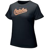 Nike Baltimore Orioles Ladies Black Authentic Crew T-shirt