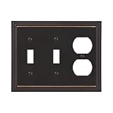 read full review Oil Rubbed Bronze - Step Design Combination Double Toggle Switch and Single Duplex Outlet Wall Plate