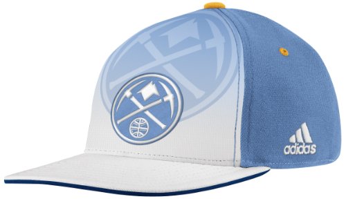 NBA Men's Denver Nuggets Authentic Draft Cap - Ty30Z, Large/X-Large, Lightblue/white/gold , White