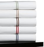 Pinzon Hotel 300-Thread-Count Percale King Sheet Set, Taupe Stitch