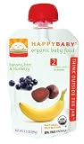 HAPPYBABY Organic Baby Food, Stage 2, Banana, Beet & Blueberry, 3.5 Ounce Pouch (Pack of 16)