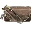 Coach Gallery Signature Studded Large Wristlet Case Bag 40931 Brown