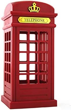 BoxCave Retro London Telephone Booth Designed USB LED Night Lamp Touch Dimmable Table Desk Light for Bedroom Students Dormitory Illumination Home Decoration Adjustable Nightlight