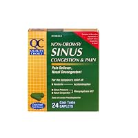 Quality Choice Non Aspirin Sinus Pe Congestion and Pain Relief Caplet, 24-Count Boxes (Pack of 4)