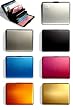 Executive Style Ogon Designs Large Multi-Colored PVC Aluminum Metal Outer Shell Wallet Card Case from Sweden