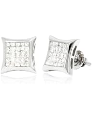 Diamond stud earrings kite shape, 0.45 CT, White Princess cut in 14K White Gold