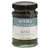 Organic Fresh Basil in Sunflower Oil - 3 oz/85 gr by Bart Delicatessen, England.