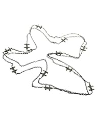 Diamond Pave Fleur De Lis Chain Necklace Silver Handmade Jewelry