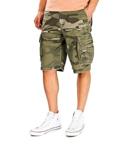 Survivor Camo Cargo Shorts-Gold Olive Camo