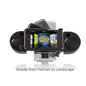 iPhone Speakers & iPod Touch Speaker System - LiveSpeakR Ultra Portable Speaker System (BLACK)