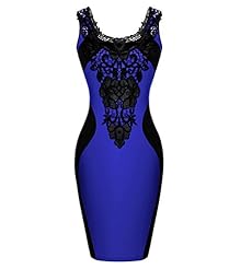 Sexy Cotton/Leather/Polyester/Spandex General Print Sleeveless Cocktail Illusion Lace Bodycon Dress/Evening Dress/Party Dress 