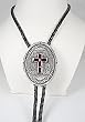 Diamondcut Red Enamel Cross  Religious Bolo Tie
