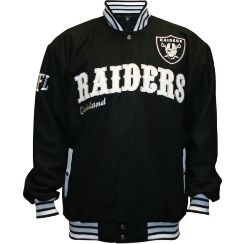 NFL Men's Oakland Raiders First Down Wool Jacket (Black, Large)