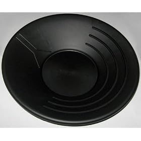 Black Plastic Gold Mining Pan Sluice Prospecting Panning 13-1/2
