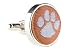 Clemson Cufflinks - Clemson University Orange Cufflinks with Tiger Paw Logo