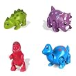 Le lot des 4 b�b�s dinosaures de couleurs diff�rentes - clocworks - l'Amusant Mus�e