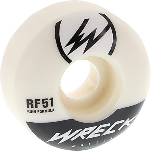 Wreck Wheels W1 White / Black Skateboard Wheels - 51mm 83b (Set of 4)