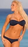 Ujena Navy Strapless Twist Bikini Swimsuit