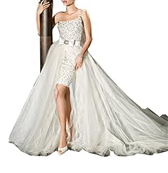 Junior Tulle Beaded Crystal Wedding Dress 