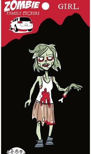 Family Car Stickers 4.75 inches tall Vinyl Auto Decal, Zombie Girl / Teen (Made in the USA)