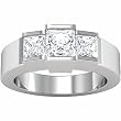 14K White Gold Diamond Three-Stone Engagement Ring - 1.30 Ct.