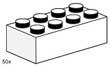 Eigenschaften LEGO 3460 / Lego Service 3460 - Steine, weiß, 2x4 Noppen, 50 Stück