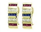 Ladies 0.58ct Diamond Patriotic Earrings with Ruby and Blue Sapphire Accents