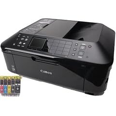 Canon PIXMA MX885 Multifunktionsger�t 4in1 (Drucken Kopieren Scannen Faxen) WLAN PictBridge + Photopapier 50Blatt A4 180g/qm matt + USB Kabel & 5 SilverTrade-INK Patronen mit CHIP MX 885