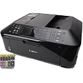 Canon PIXMA MX885 Multifunktionsger�t 4in1 (Drucken Kopieren Scannen Faxen) WLAN PictBridge + Photopapier 50Blatt A4 180g/qm matt + USB Kabel & 5 SilverTrade-INK Patronen mit CHIP MX 885