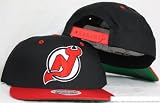 New Jersey Devils Snapback Black / Red Two Tone Adjustable Plastic Snap Back Hat / Cap