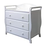 LA Baby Venice 3 Drawer Dresser with Organizer, White