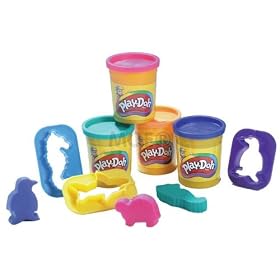 Play Doh - 3 Sea Animal Cutters & 4 Tubs