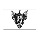 38.5 x24.5 Wall Vinyl Sticker POWMIA Angel Winged Shield with Chains