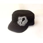Fleur De Lis Rhinestone Flattop Vintage Visor Cadet Hat cap E $13.95
