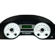 2005-2007 Expedition replacement gauge face in KILOMETERS with a white background and factory night time lighting.