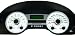 2005-2007 Expedition replacement gauge face in KILOMETERS with a white background and factory night time lighting.