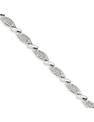 Genuine .925 Sterling Silver Rhodium Plated Diamond Bracelet 10.8 Grams . 100% Satisfaction Guaranteed.