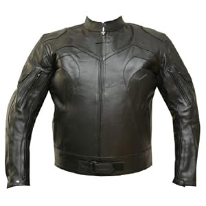 XR VENTED MOTORCYCLE LEATHER ARMOR JACKET Black