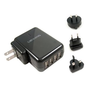 Lenmar ACUSB4 AC Travel Adapter for up to 4 USB Powered Devices (Black)