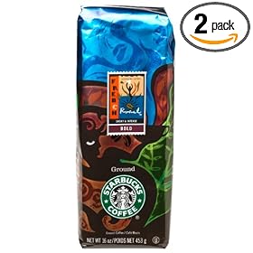 Starbucks Ground Coffee, French Roast, 16-Ounce Bags (Pack of 2)