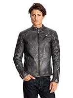 Usual Way Cazadora Piel Kristos (Negro Lavado)