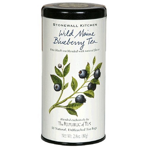 Stonewall Kitchens, Wild Maine Blueberry Tea, Tea Bags 50-Count Cans (Pack of 3) by Stonewall Kitchen