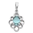 14K White Gold Aquamarine Pendant