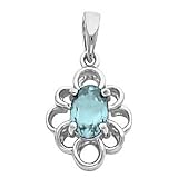 14K White Gold Aquamarine Pendant