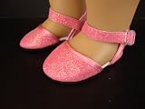 Pink Glitter Dress Shoes for the 18 Inch Doll Made for the American Girl Doll