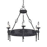Alhambra Collection Olde World Wrought Iron Round Pendant Chandelier 9186-NI