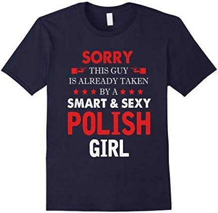 Men's Poland Shirt Polish Girlfriend T-shirt This Guy is Taken Men XL Navy