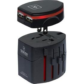 Skross World Travel Adapter 2 With Dual USB Charger. Swiss Designed For Safety And Quality. Charge iPads, iPhones, iPods, Blackberrys And Other USB Devices In Over 150 Countries.